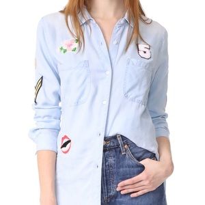 RAILS Size S Carter Patches Button Down Shirt